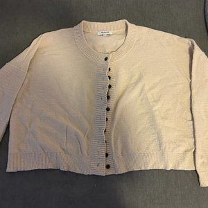 Madewell cropped beige button down cardigan sweater